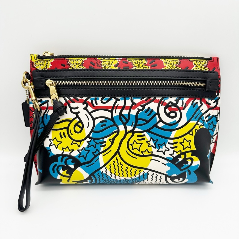 NWT Coach Disney Mickey Mouse X Keith Haring Academy Pouch - Picture 7 of 13